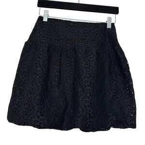 Y2K Sally Mack Couture Black Lace Mini Skirt Lined Youth 12 Womens XS